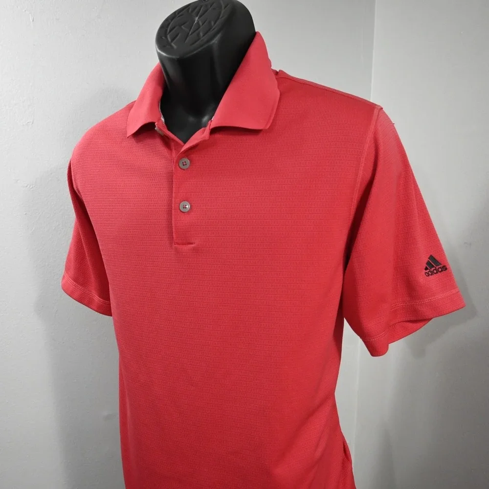 Adidas Golf Polo‎ ClimaLite Red Performance Short Sleeve Mens Size Small